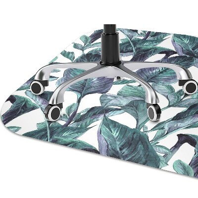 Office chair mat exotic leaves