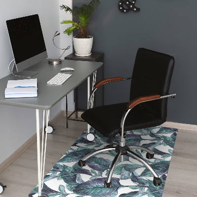 Office chair mat exotic leaves