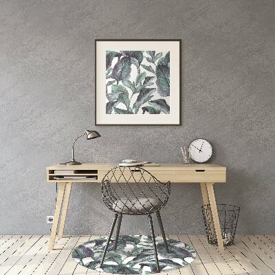 Office chair mat exotic leaves