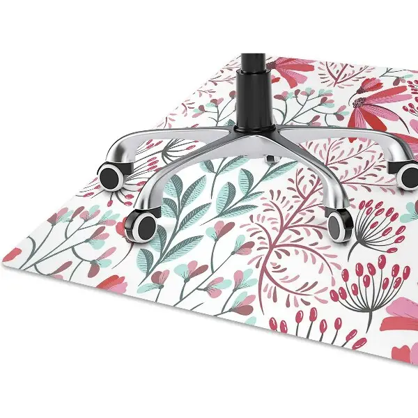 Office chair floor protector flowery pattern