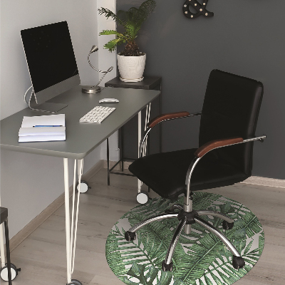 Office chair mat tropical leaves