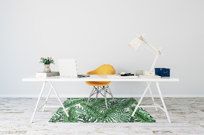 Office chair mat tropical leaves