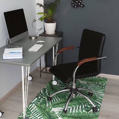 Office chair mat tropical leaves