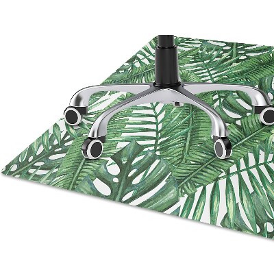 Office chair mat tropical leaves