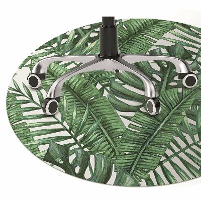 Office chair mat tropical leaves