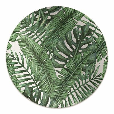 Office chair mat tropical leaves