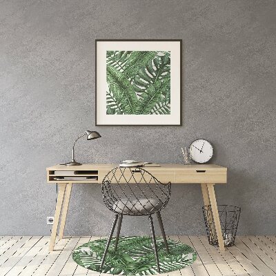 Office chair mat tropical leaves