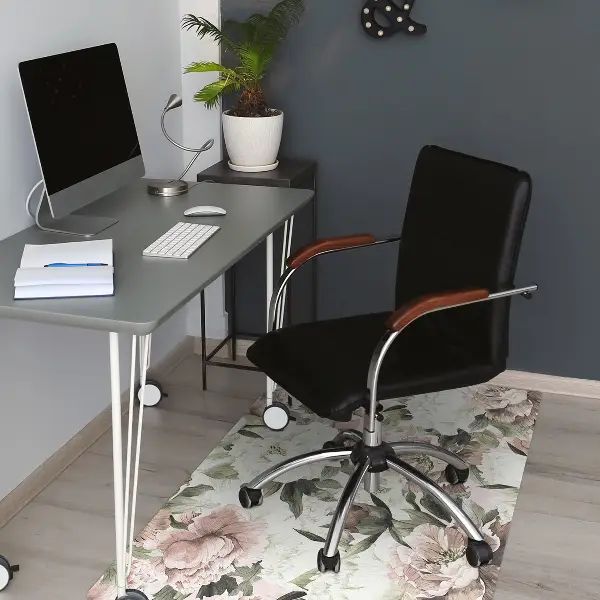 Office chair floor protector Vintage bouquet of roses
