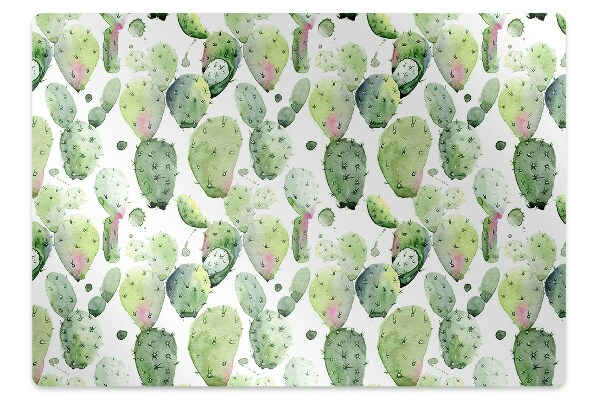 Office chair floor protector tropical cacti