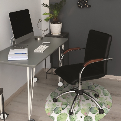 Office chair floor protector tropical cacti