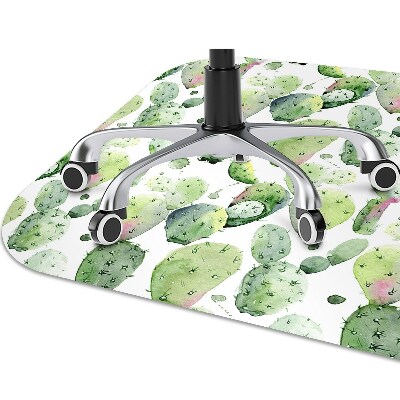 Office chair floor protector tropical cacti