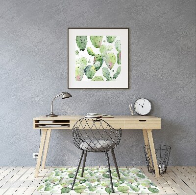 Office chair floor protector tropical cacti