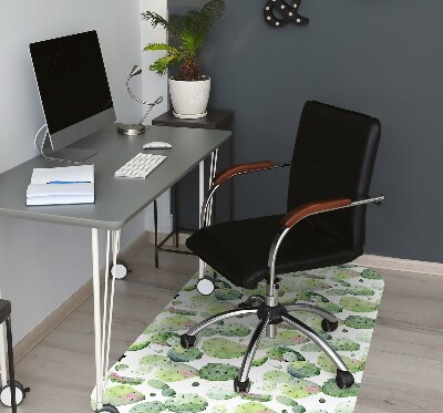 Office chair floor protector tropical cacti