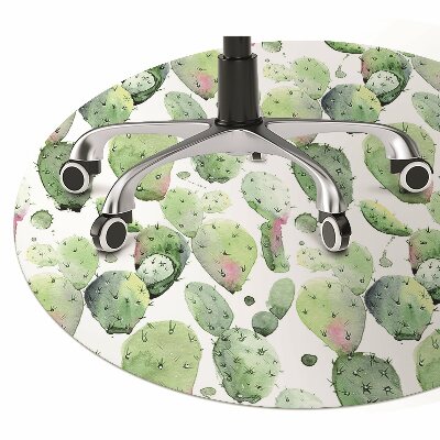 Office chair floor protector tropical cacti