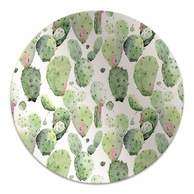 Office chair floor protector tropical cacti