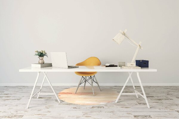 Desk chair mat yellow lines