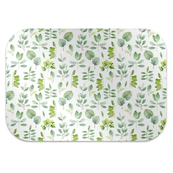 Office chair floor protector green leaves