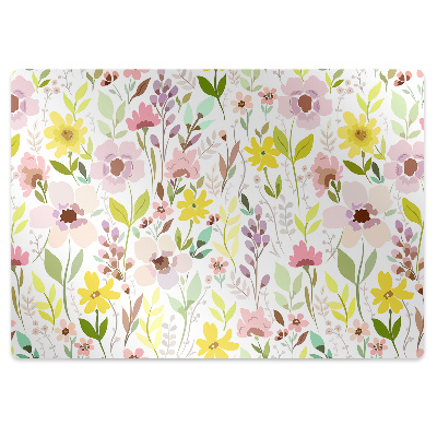 Office chair mat Colorful flowers