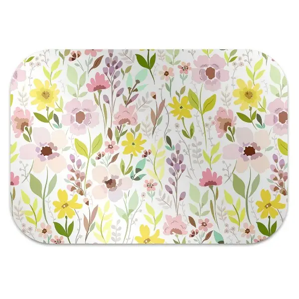 Office chair mat Colorful flowers