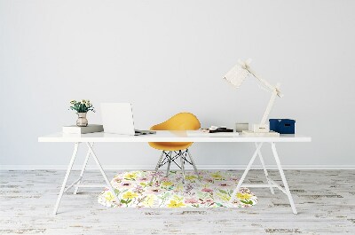 Office chair mat Colorful flowers