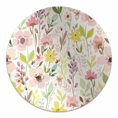 Office chair mat Colorful flowers