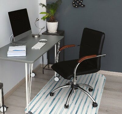 Chair mat floor panels protector blue lines