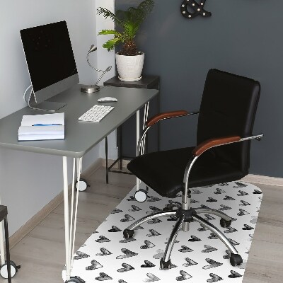 Office chair floor protector painted heart