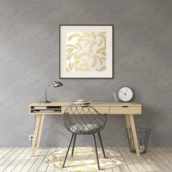Computer chair mat golden leaves