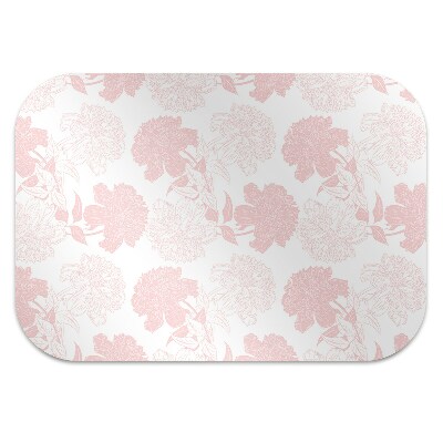 Desk chair mat pink flowers