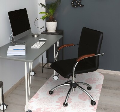 Desk chair mat pink flowers