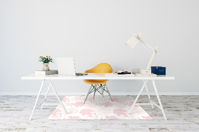 Desk chair mat pink flowers