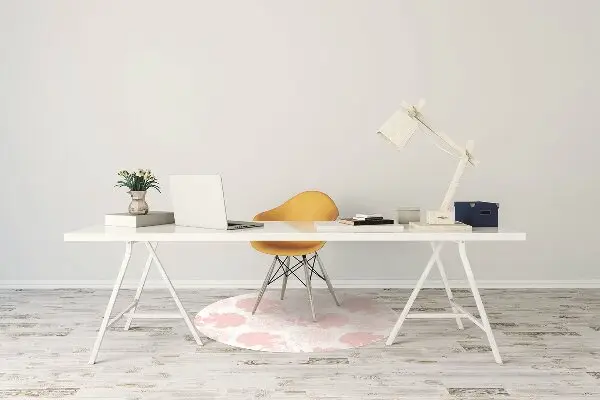 Desk chair mat pink flowers