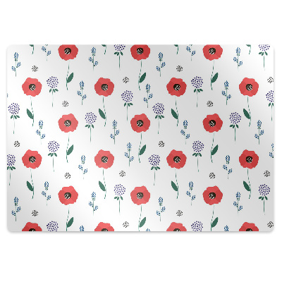 Chair mat Red poppies field