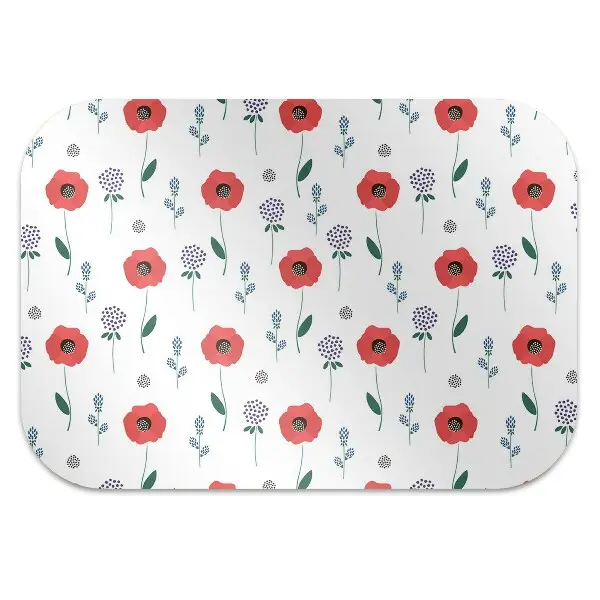 Chair mat Red poppies field