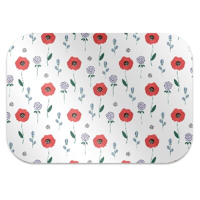 Chair mat Red poppies field