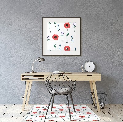 Chair mat Red poppies field