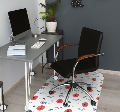 Chair mat Red poppies field