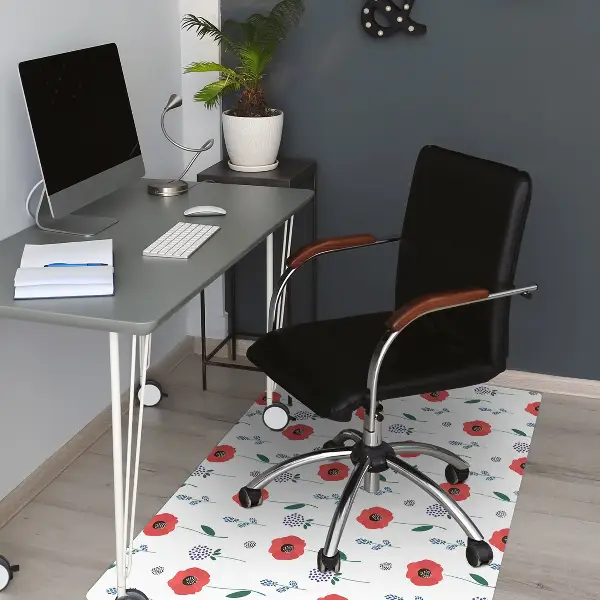 Chair mat Red poppies field