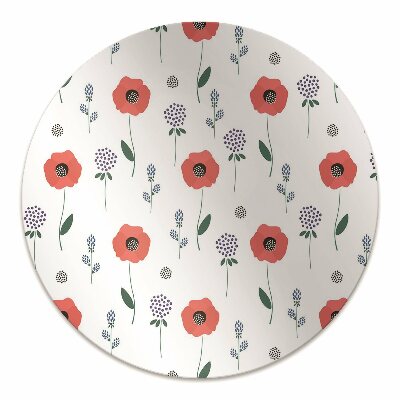 Chair mat Red poppies field