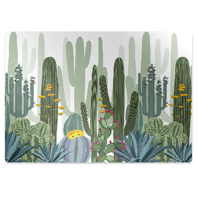 Chair mat floor panels protector flowering cacti