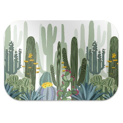 Chair mat floor panels protector flowering cacti