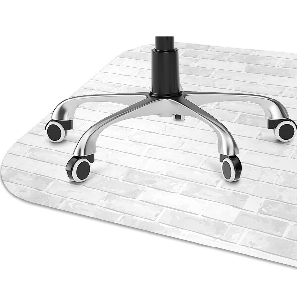Desk chair mat white brick
