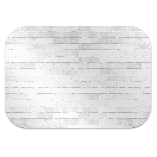 Desk chair mat white brick