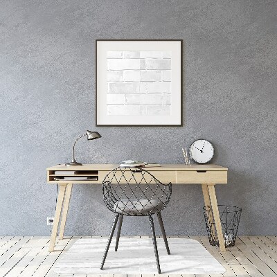 Desk chair mat white brick