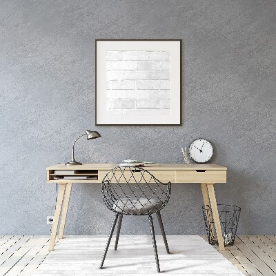 Desk chair mat white brick