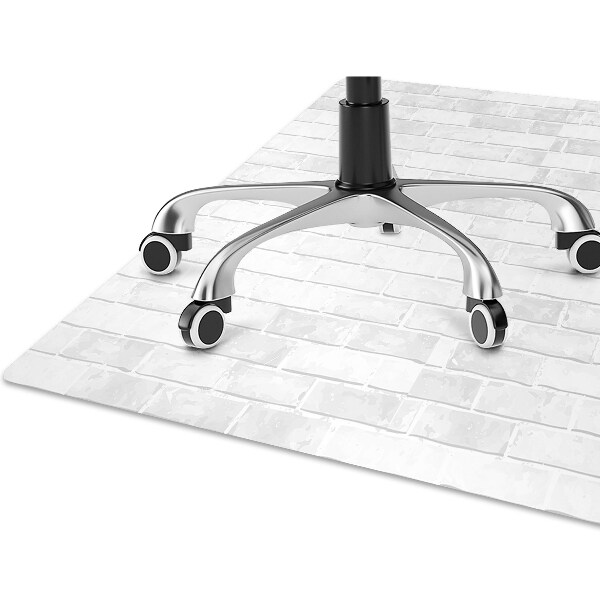 Desk chair mat white brick