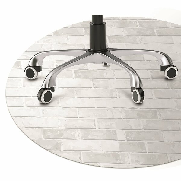 Desk chair mat white brick