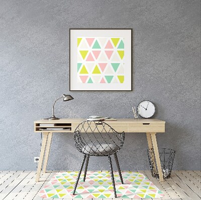 Office chair mat colored triangles