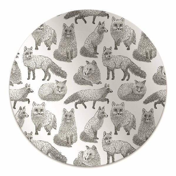 Desk chair mat drawn foxes
