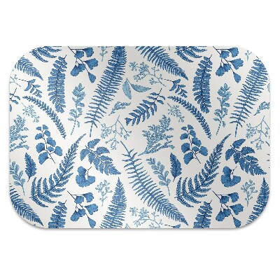 Chair mat floor panels protector blue fern